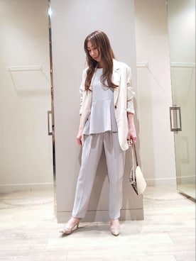 「ロングヘア」｜「アイテム（パンプス）」を使った、shihoさん（レディース・158cm）の春コーディネート