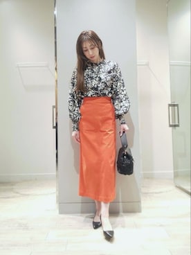 「ロングヘア」｜「アイテム（パンプス）」を使った、shihoさん（レディース・158cm）の春コーディネート