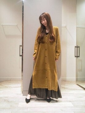 「ロングヘア」｜「アイテム（パンプス）」を使った、shihoさん（レディース・158cm）の秋コーディネート