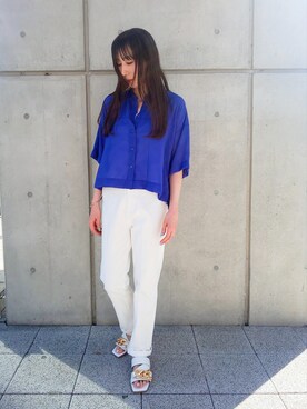 「ロングヘア」｜「アイテム（サンダル）」を使った、shihoさん（レディース・158cm）の夏コーディネート