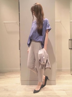「いいね&フォロー よろしくお願いします☺︎」｜「アイテム（ノーカラージャケット）」を使った、shihoさん（レディース・158cm）の夏コーディネート