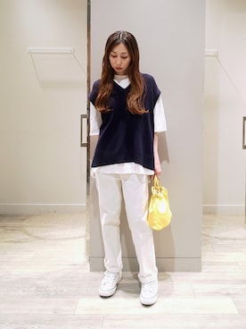 「ロングヘア」｜「アイテム（パンプス）」を使った、shihoさん（レディース・158cm）の春コーディネート