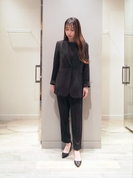 「ロングヘア」｜「アイテム（パンプス）」を使った、shihoさん（レディース・158cm）の冬コーディネート