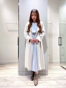 「オケージョン」｜「アイテム（ステンカラーコート）」を使った、shihoさん（レディース・158cm）の冬コーディネート