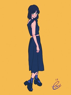 「ANDGEEBEE（アンジービー）のアイテム」を使った、ëmirikaさん（レディース・161cm）の夏コーディネート