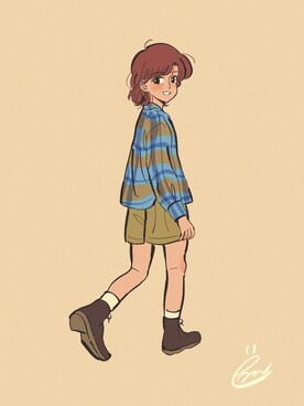 「TRUNIKA（トラニカ）のアイテム（パンツ）」を使った、ëmirikaさん（キッズ・132cm）の秋コーディネート