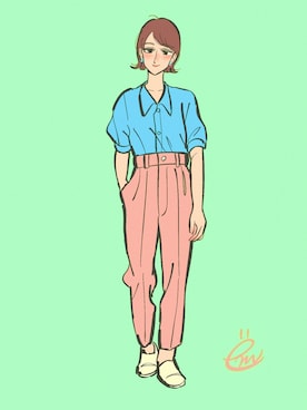 「ANDGEEBEE（アンジービー）のアイテム」を使った、ëmirikaさん（レディース・160cm）の夏コーディネート