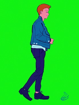 「イラストコーデ」｜「アイテム（ジャケット/アウター）」を使った、ëmirikaさん（メンズ・170cm）の秋コーディネート