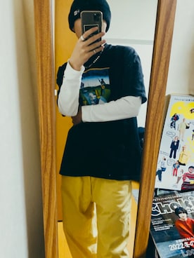 「アイテム（ニットキャップ/ビーニー）」を使った、errorさん（メンズ・176cm）の春コーディネート