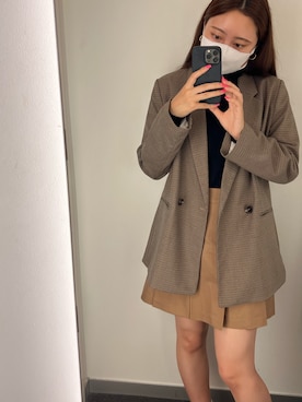 「H&M（エイチ・アンド・エム）のアイテム（テーラードジャケット）」を使った、haruukamaruさん（レディース・160cm）の秋コーディネート