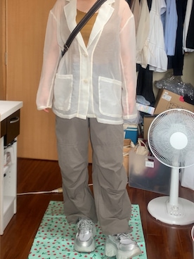 「アイテム（カーゴパンツ）」を使った、kinkikikkiさん（レディース・155cm・20代）の夏コーディネート