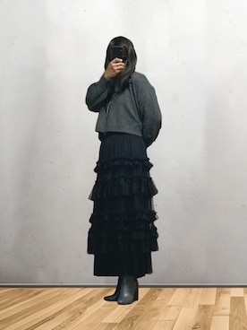 「アイテム（スカート）」を使った、nuncioさん（メンズ・178cm）の秋コーディネート