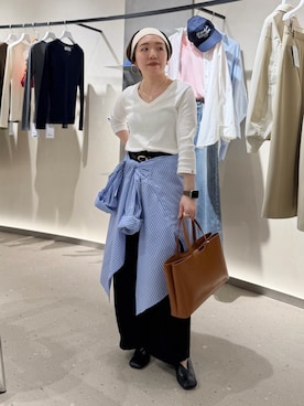 「NOLLEY’S（ノーリーズ）のアイテム」を使った、Akari Yasuiさん（レディース・145cm）の春コーディネート