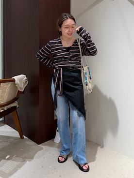 「アイテム（チャーム）」を使った、Akari Yasuiさん（レディース・145cm）の夏コーディネート