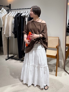「NOLLEY’S（ノーリーズ）のアイテム」を使った、Akari Yasuiさん（レディース・145cm）の夏コーディネート