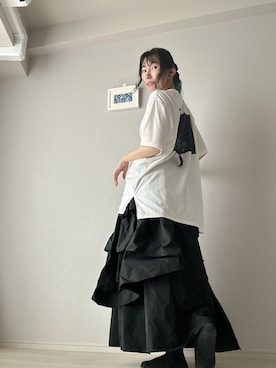 「アイテム（スカート）」を使った、ゆこ(CAFUNÉL)さん（レディース・166cm）の夏コーディネート