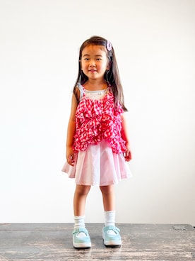 「PUMA(プーマ)のアイテム」を使った、KOOOさん(キッズ・90cm)の夏コーディネート