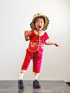 「アイテム（セットアップ）」を使った、KOOOさん（キッズ・90cm）の夏コーディネート
