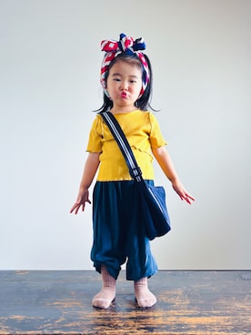 「アイテム（バッグ）」を使った、KOOOさん（キッズ・90cm）の夏コーディネート