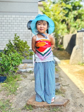 「KANGOL（カンゴール）のアイテム」を使った、KOOOさん（キッズ・90cm）の夏コーディネート