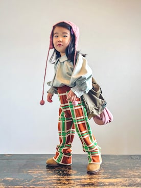 「アイテム（バックパック/リュック）」を使った、KOOOさん（キッズ・90cm）の秋コーディネート