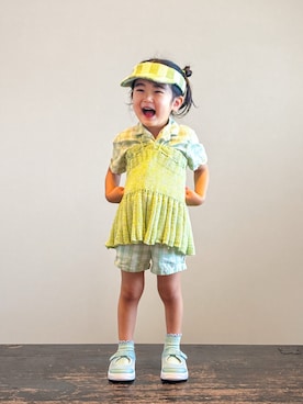 「PUMA(プーマ)のアイテム」を使った、KOOOさん(キッズ・90cm)の夏コーディネート