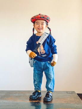 「アイテム（トップス）」を使った、KOOOさん（キッズ・90cm）の秋コーディネート