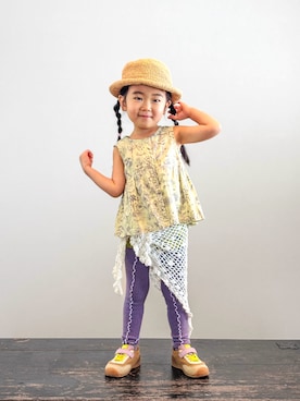 「Handmade（ハンドメイド）のアイテム」を使った、KOOOさん（キッズ・90cm）の夏コーディネート