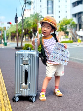「Handmade（ハンドメイド）のアイテム」を使った、KOOOさん（キッズ・90cm）の夏コーディネート