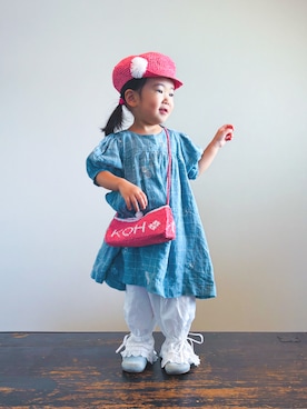 「アイテム（ワンピース）」を使った、KOOOさん（キッズ・90cm）の夏コーディネート