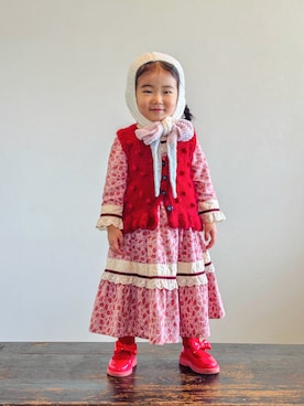 「アイテム（ワンピース）」を使った、KOOOさん（キッズ・90cm）の秋コーディネート