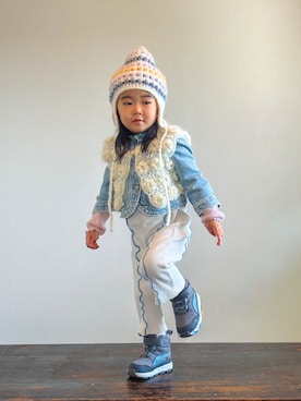 「アイテム（シューズ）」を使った、KOOOさん（キッズ・90cm）の冬コーディネート