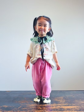「アイテム（ソックス/靴下）」を使った、KOOOさん（キッズ・90cm）の夏コーディネート
