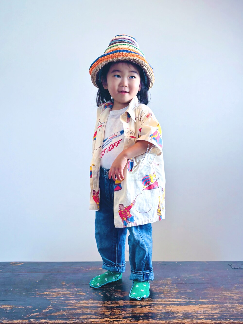 mina perhonenのデニムパンツを使ったキッズ人気ファッション