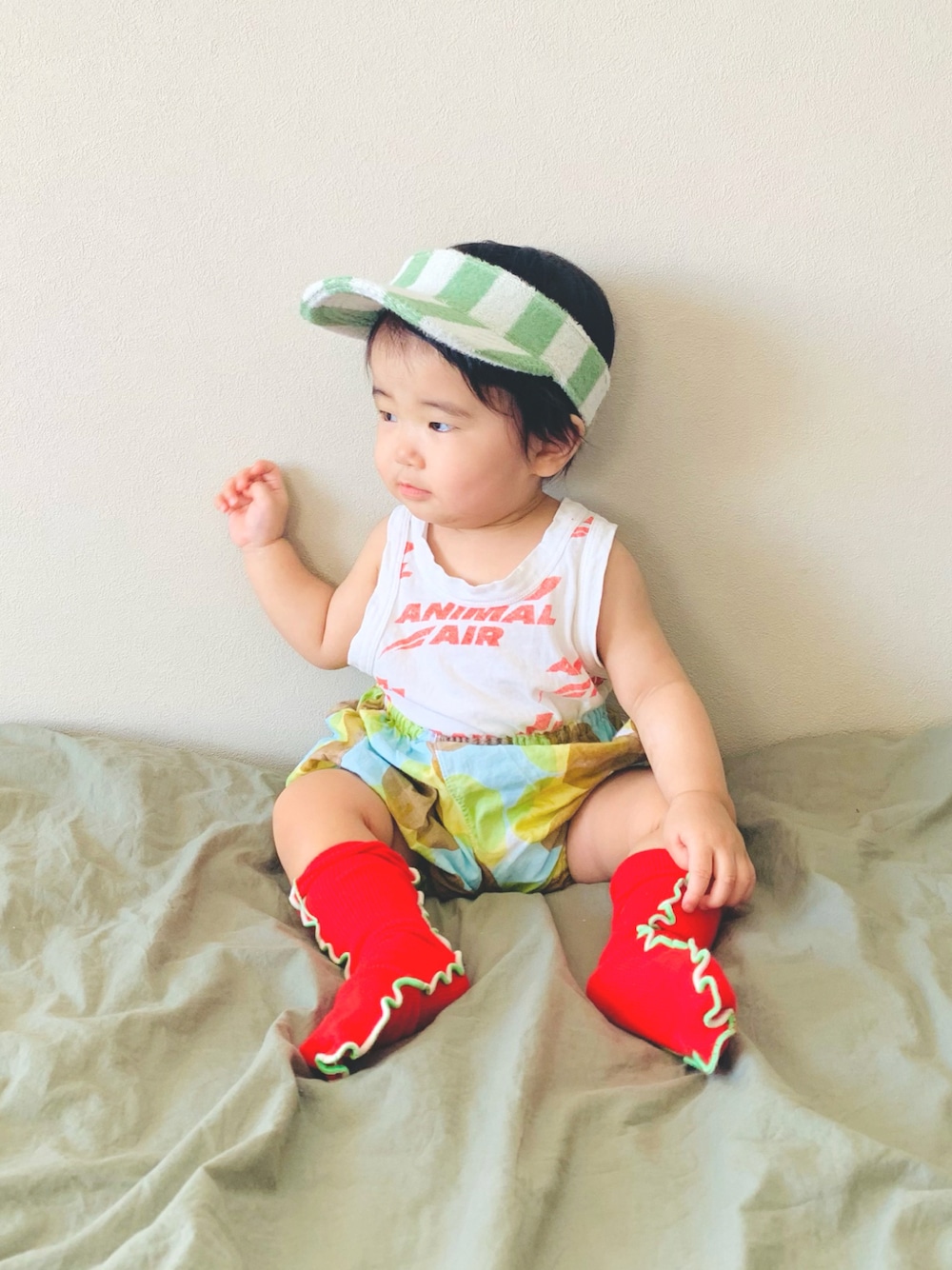 サンバイザーとタンクトップのセット