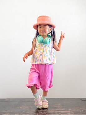 「Handmade（ハンドメイド）のアイテム」を使った、KOOOさん（キッズ・90cm）の夏コーディネート