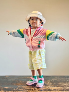 「MARC JACOBS（マークジェイコブス）のアイテム（セットアップ）」を使った、KOOOさん（キッズ・90cm）の秋コーディネート