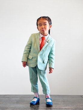 「Handmade（ハンドメイド）のアイテム」を使った、KOOOさん（キッズ・100cm）の秋コーディネート