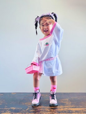 「アイテム（レッグウェア）」を使った、KOOOさん（キッズ・90cm）の夏コーディネート