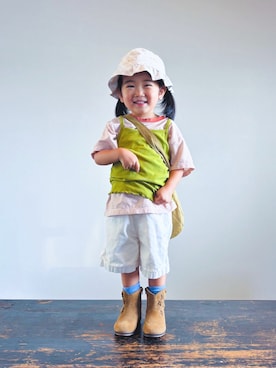 「アイテム（シューズ）」を使った、KOOOさん（キッズ・90cm）の秋コーディネート