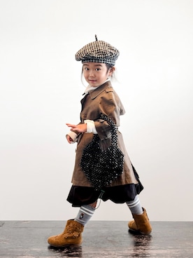 「H&M（エイチ・アンド・エム）のアイテム」を使った、KOOOさん（キッズ・100cm）の秋コーディネート