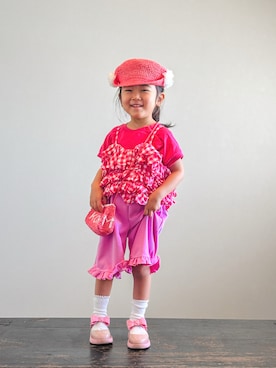 「Handmade（ハンドメイド）のアイテム」を使った、KOOOさん（キッズ・90cm）の夏コーディネート