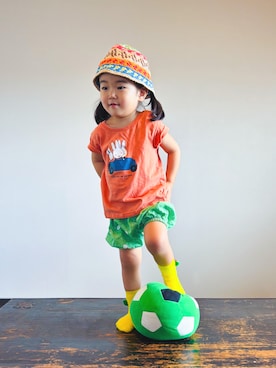 「UNIQLO（ユニクロ）のコレクション UT/うさこちゃんとゆうえんち（Tシャツ/カットソー）」を使った、KOOOさん（キッズ・90cm）の夏コーディネート