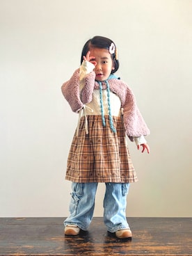 「GAP（ギャップ）のアイテム（パンツ）」を使った、KOOOさん（キッズ・90cm）の冬コーディネート