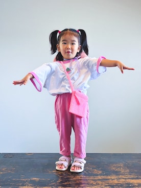 「アイテム（バッグ）」を使った、KOOOさん（キッズ・90cm）の夏コーディネート