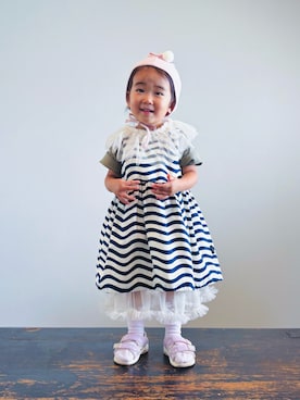 「アイテム（サンダル）」を使った、KOOOさん（キッズ・90cm）の秋コーディネート