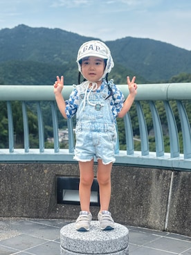 「GAP（ギャップ）のアイテム（キャップ）」を使った、KOOOさん（キッズ・90cm）の夏コーディネート
