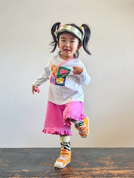 「アイテム（レッグウェア）」を使った、KOOOさん（キッズ・90cm）の秋コーディネート