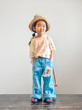 「アイテム（チャーム）」を使った、KOOOさん（キッズ・90cm）の夏コーディネート