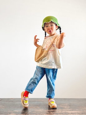 「Handmade（ハンドメイド）のアイテム」を使った、KOOOさん（キッズ・90cm）の夏コーディネート